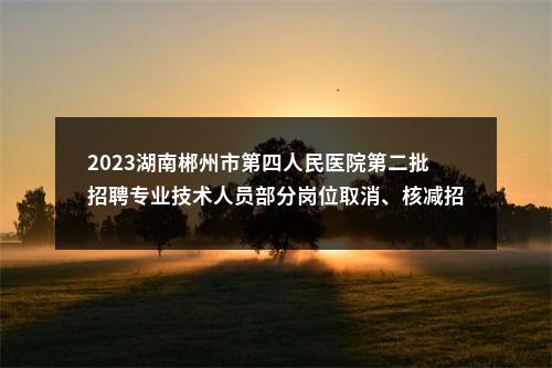 2023湖南郴州市第四人民医院第二批招聘专业技术人员部分岗位取消、核减招聘计划数公告 图片