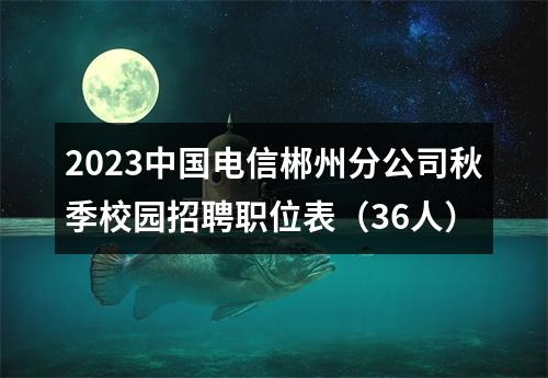 2023中国电信郴州分公司秋季校园招聘职位表（36人） 图片